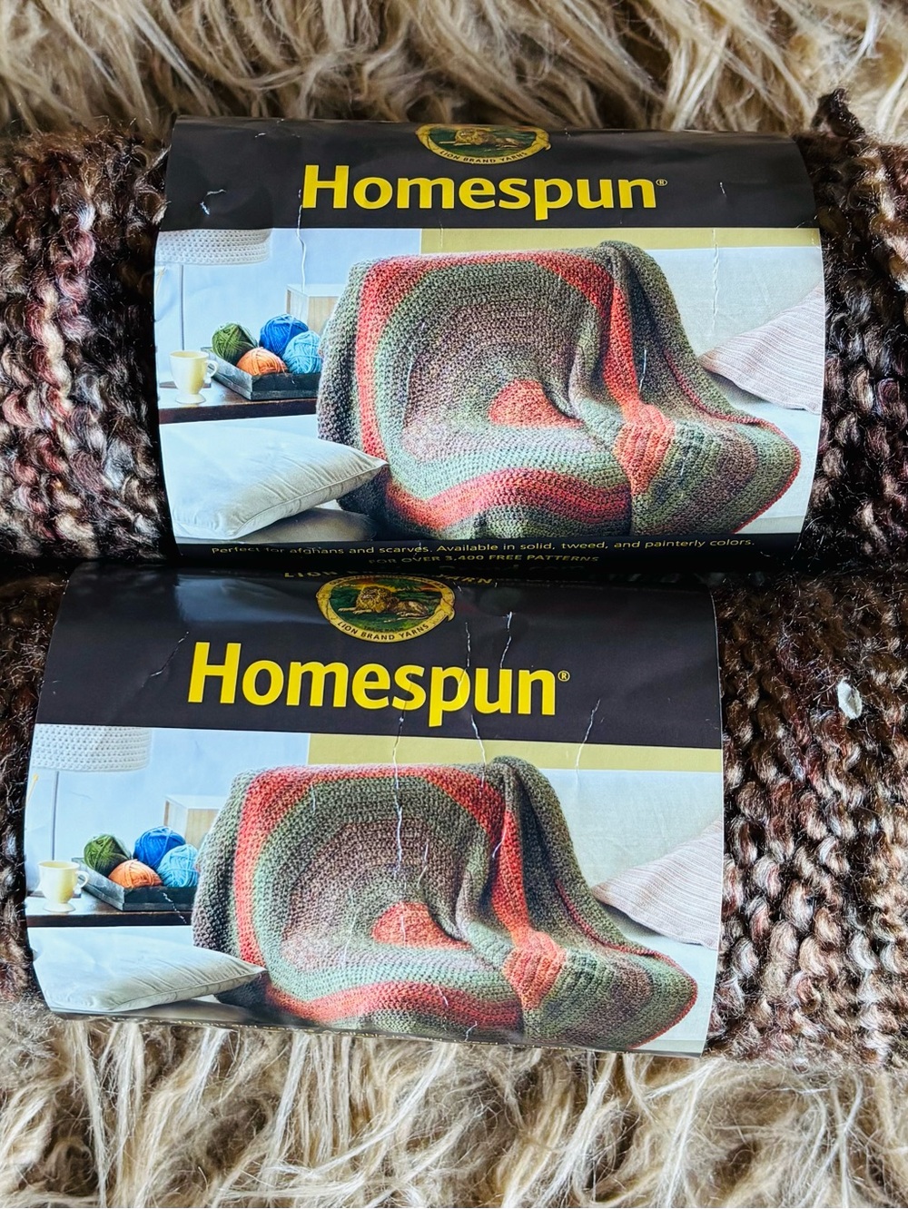 Homespun Yarn Color Barley by Lion Brand Discontinue Yarn New